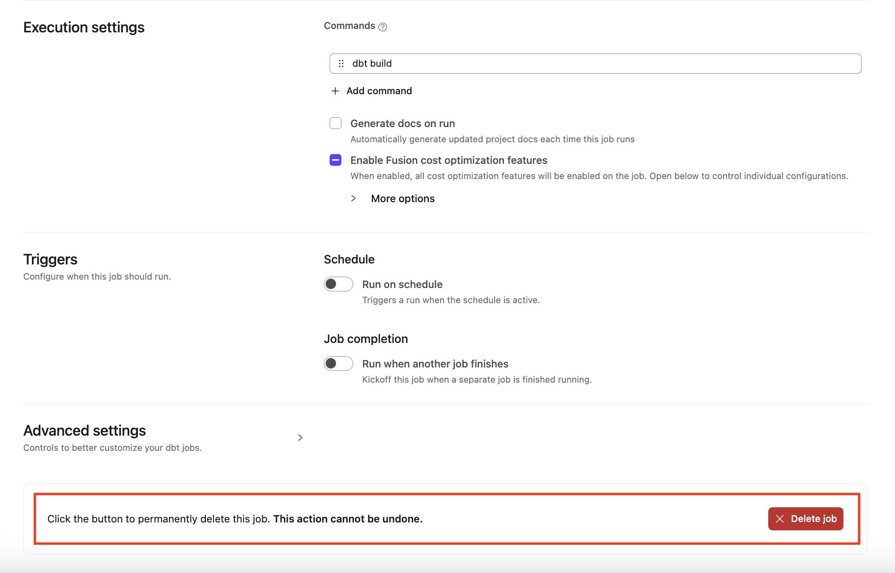 Delete a job Delete a job