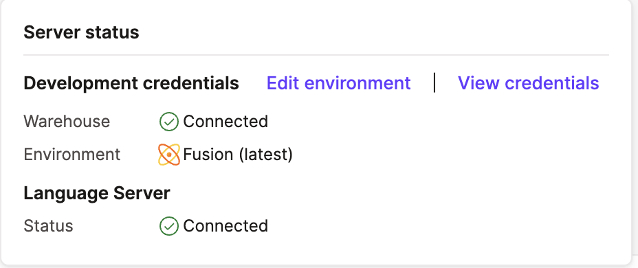 View the connection statuses for your account.