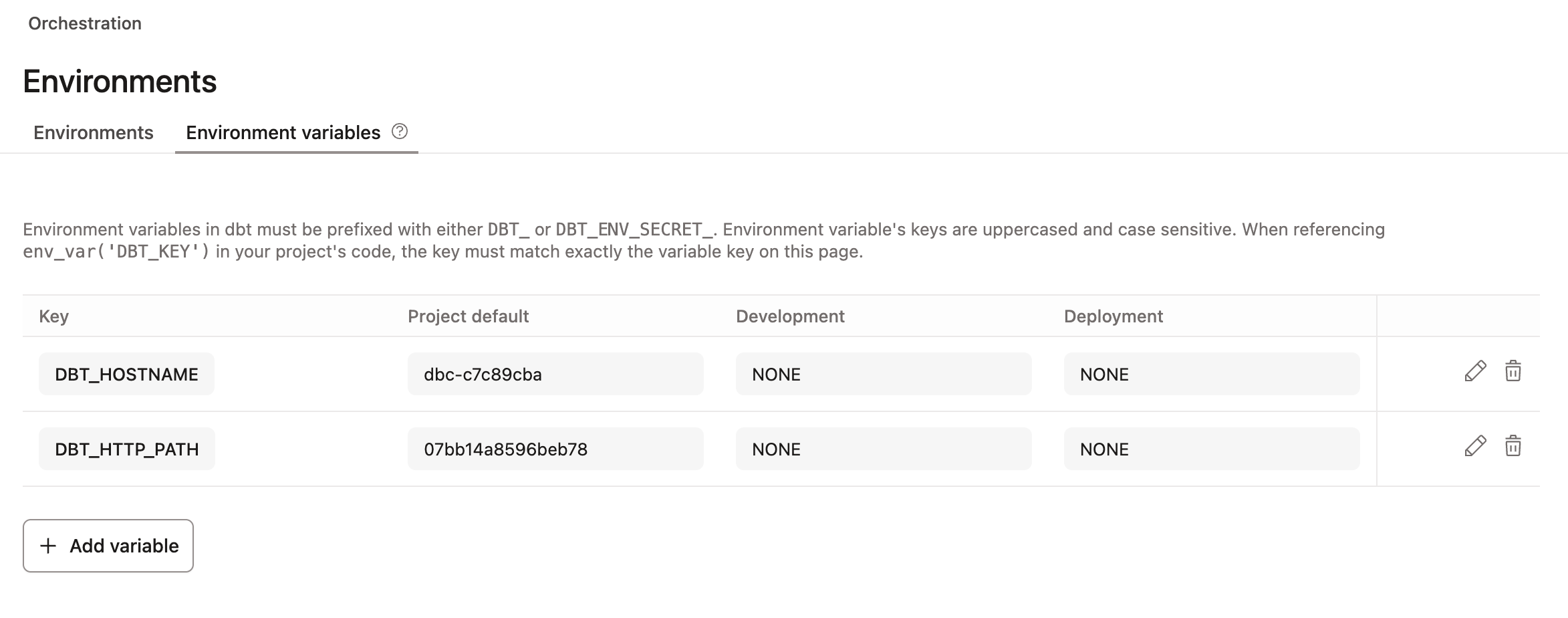 Defining default environment variable values